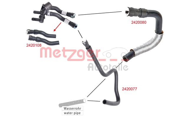METZGER 2420080 Kühlerschlauch